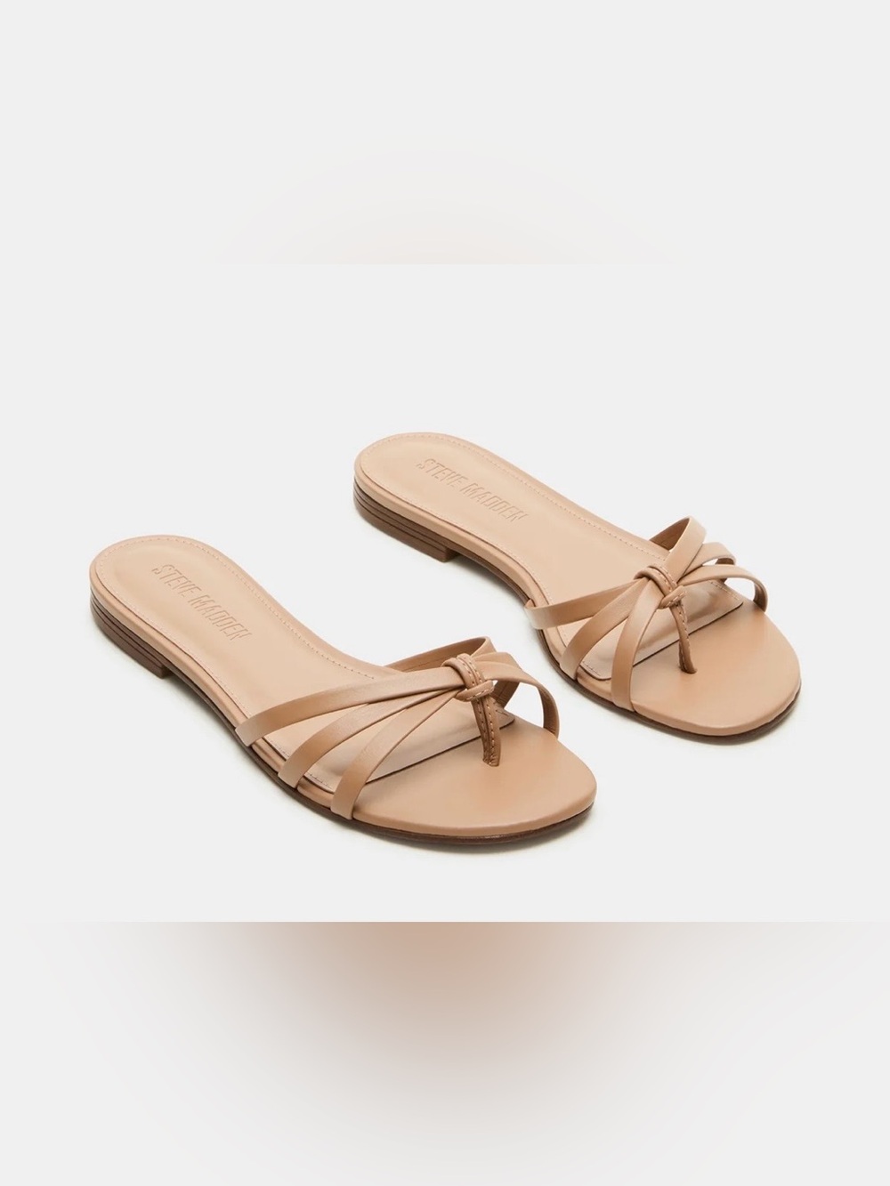 Steve Madden Calissi Beige Strappy Slide Sandals